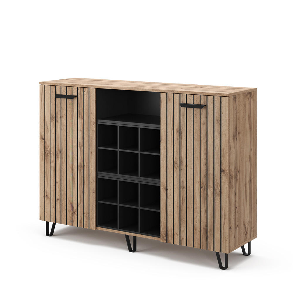 KOMMODE Amber Braun 133.6 x 100 cm mit 2 Türen - Braun, Holzwerkstoff (38/100/133.6cm) - Vicco