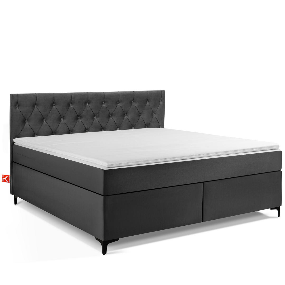 POLSTERBETT ARDEA, Anthrazit - Anthrazit/Schwarz, Holz/Holzwerkstoff (180/200cm) - KONSIMO®
