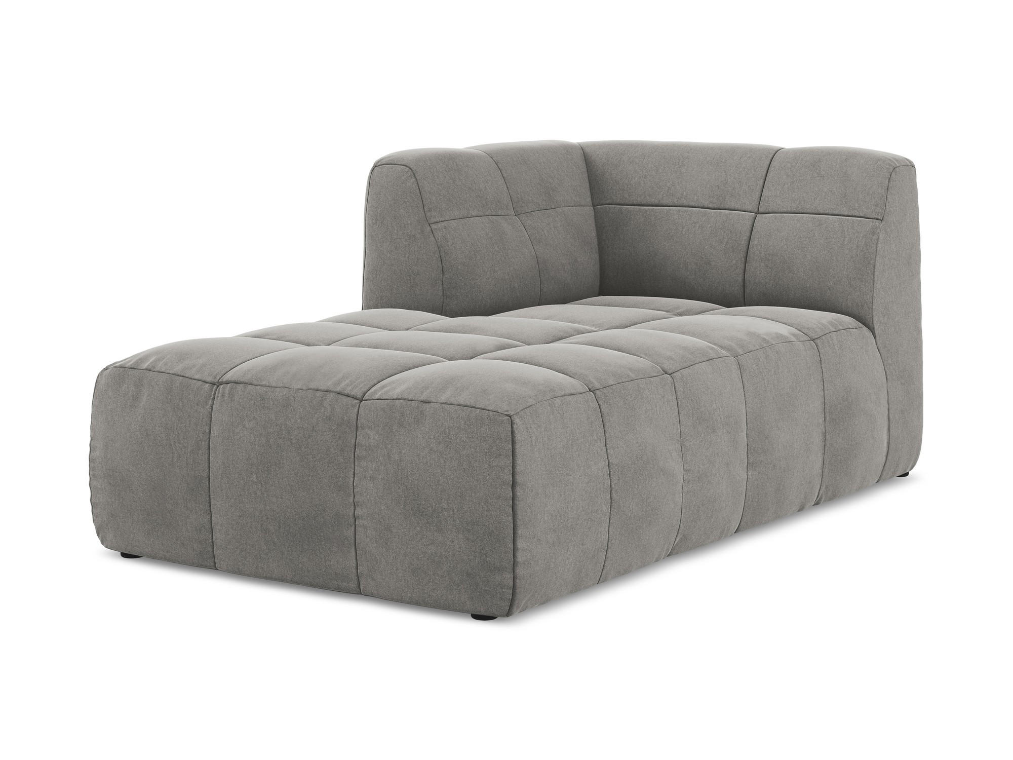 SOFAELEMENT Links Samt Stoff Grau - Schwarz/Grau, Holzwerkstoff/Kunststoff (101/77/175cm) - Makamii