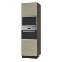 BACKOFEN-HOCHSCHRANK Kvantum D14/RU/2A/284 Weiß Matt / Lava Matt 60 / 59 / 207cm - Dunkelgrau/Creme, Holz/Holzwerkstoff (60/207/59cm) - Feldmann-Wohnen