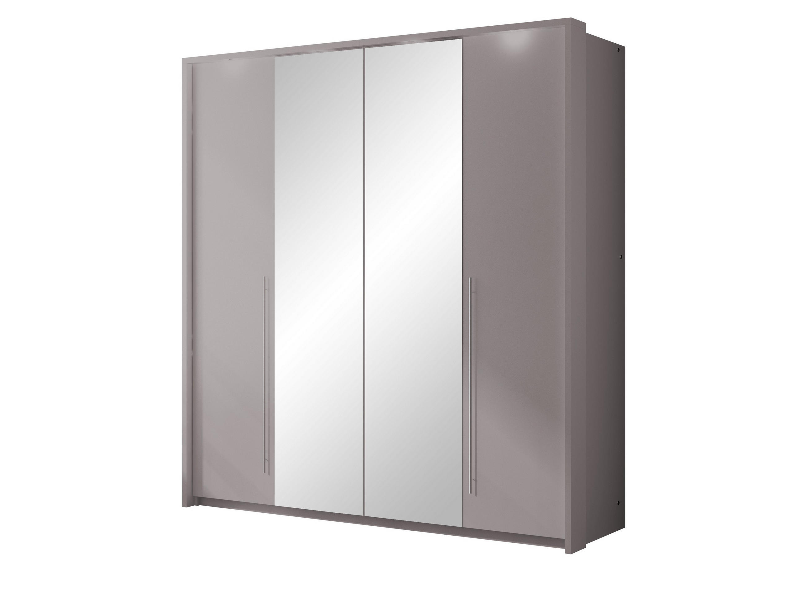 DREHTÜRENSCHRANK QUINN 209/219/65 cm 2-türig mit Spiegel Braun - Braun, Holzwerkstoff (209/219/65cm) - MASSENO