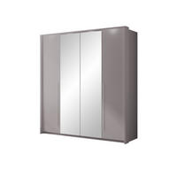 DREHTÜRENSCHRANK QUINN 209/219/65 cm 2-türig mit Spiegel Braun - Braun, Holzwerkstoff (209/219/65cm) - MASSENO