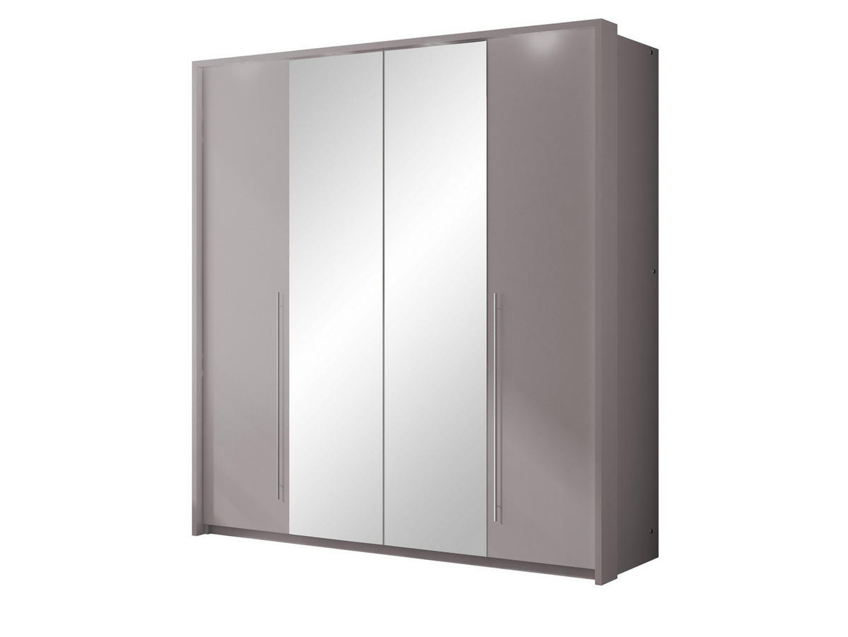 DREHTÜRENSCHRANK QUINN 209/219/65 cm 2-türig mit Spiegel Braun - Braun, Holzwerkstoff (209/219/65cm) - MASSENO