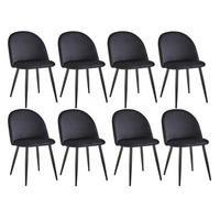 ESSZIMMERSTUHL 8er-Set Samt Schwarz - Schwarz, Textil (43/80/47.5cm)