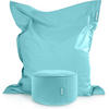 XXL-SITZSACK + Pouf 2er Set - 140x180cm - Hellblau, Textil (140/25/180cm) - Green Bean