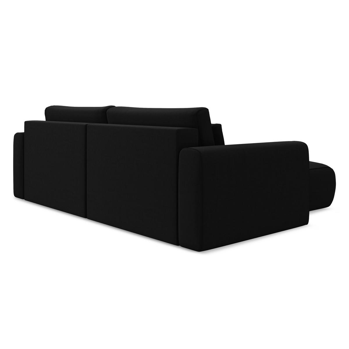 ECKSOFA mit Schlaffunktion Samt Stoff Schwarz - Schwarz, Kunststoff/Textil (149/240cm) - LaMiaSofa