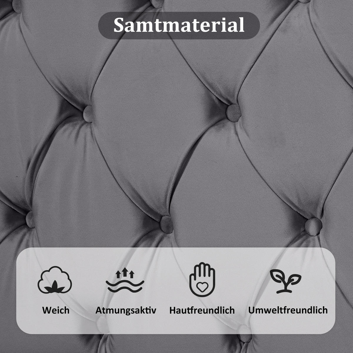 POLSTERBETT 90/200 cm grau mit höhenverstellbarem Kopfteil und Lattenrost - Grau, Textil (90/200cm) - OKWISH