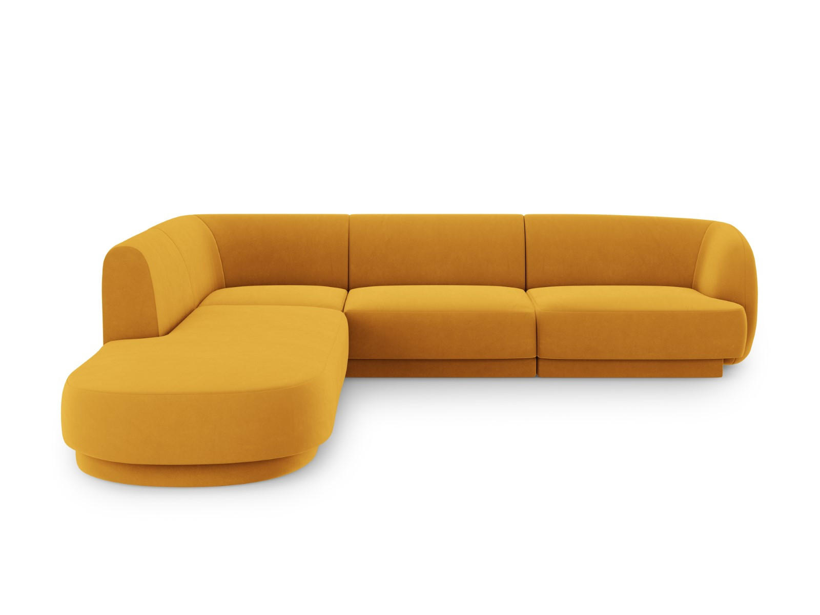 ECKSOFA links Miley aus Samt gelb 6 Sitzplätze - Gelb, Textil (248/255cm) - Micadoni
