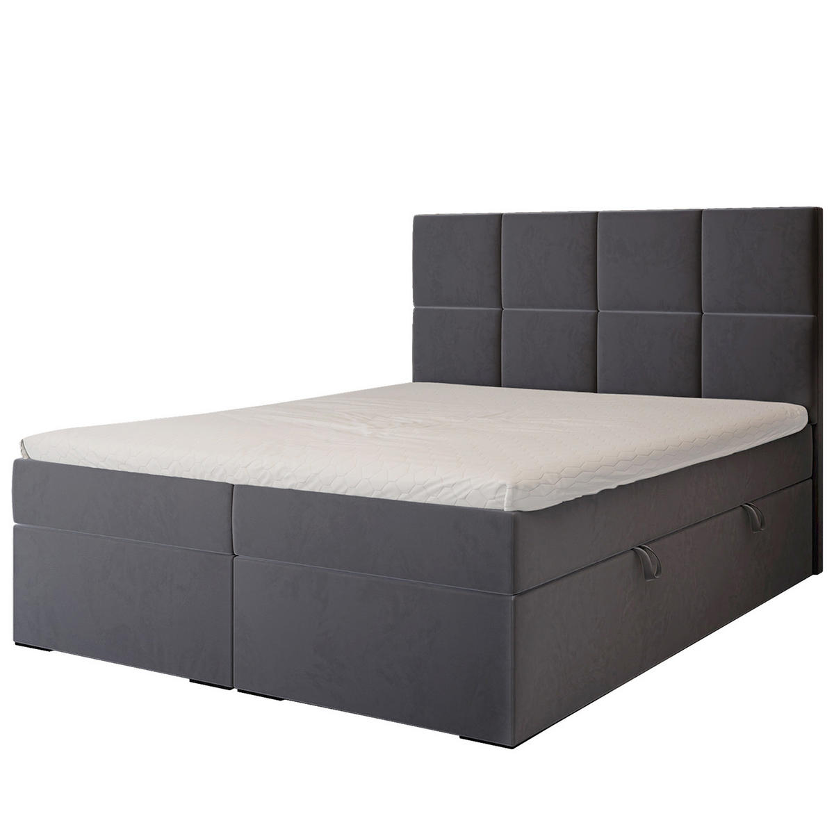BOXBETT 120x200 cm mit Topper - Anthrazit, Textil (140/200cm) - Idohome