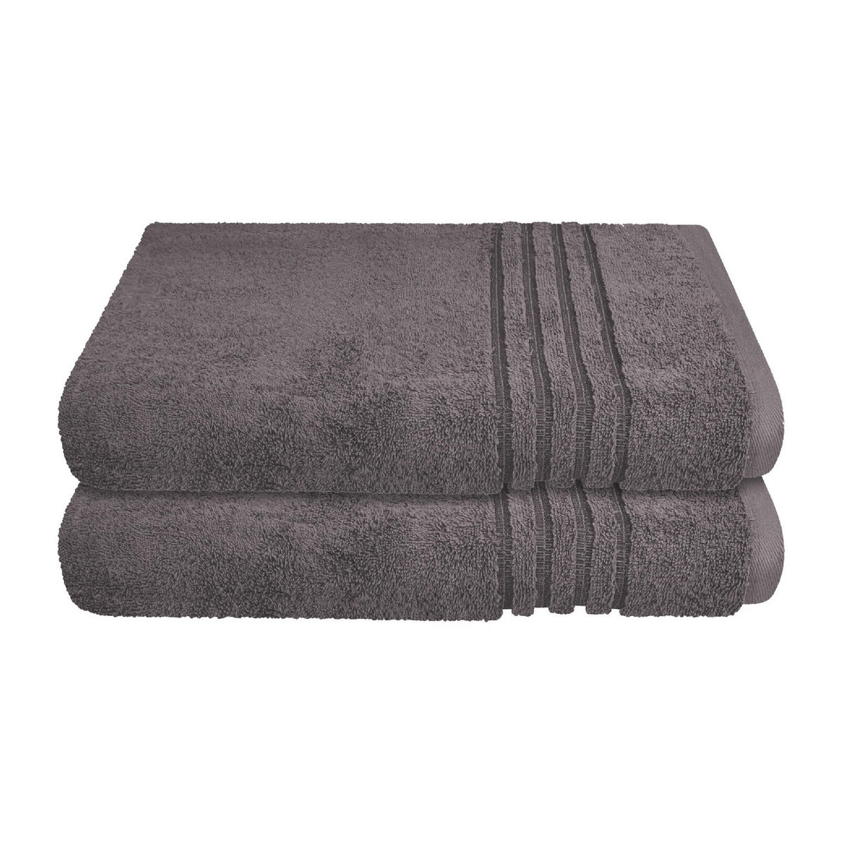 DUSCHTUCHSET Milano - 2-teilig - 70 x 140 cm - Dunkelgrau - Dunkelgrau, Textil (70/140cm) - SCHIESSER