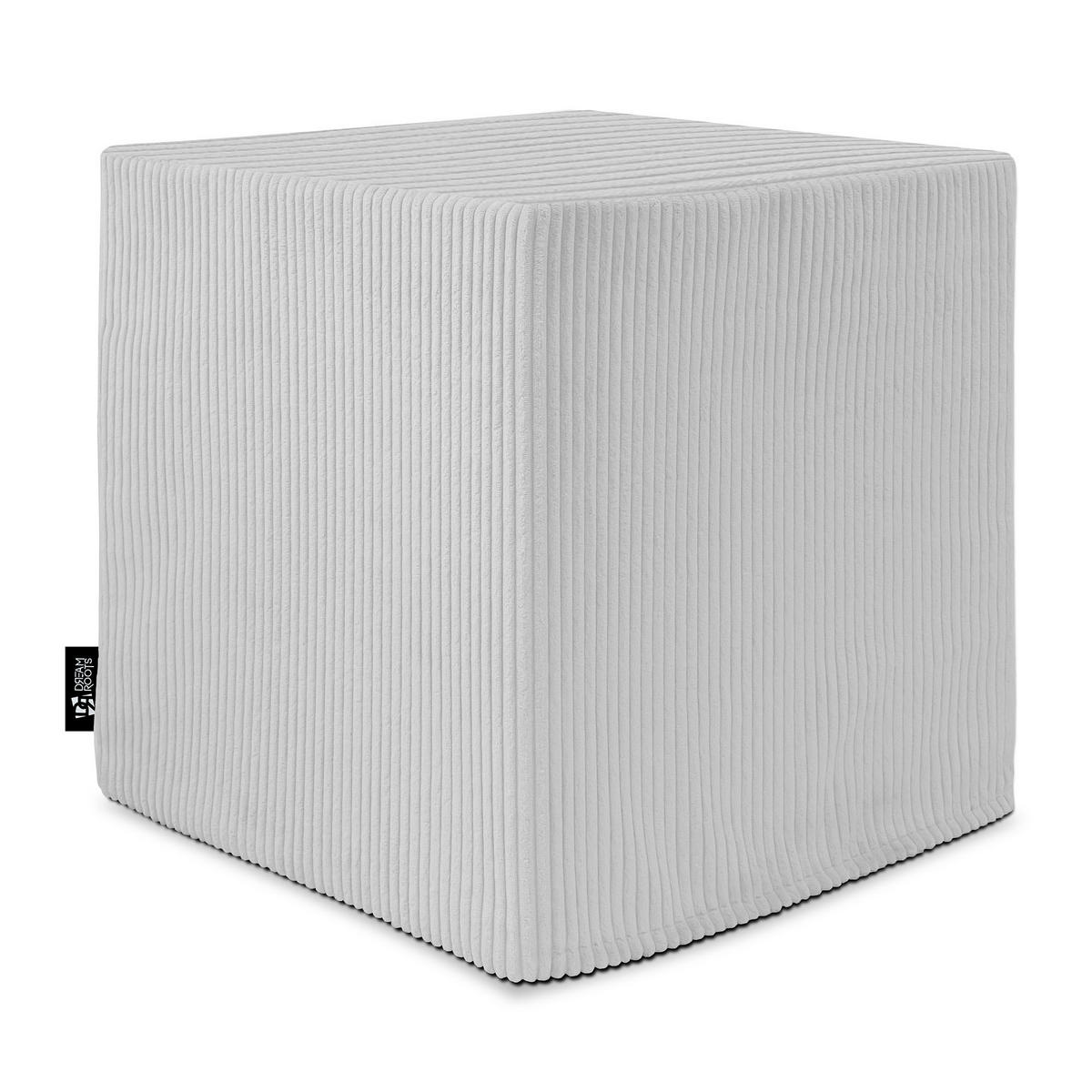 SITZWÜRFEL QUBIK 50/50/50 cm Cord Cool Gray - Hellgrau, Textil (50/50/50cm) - Dreamroots