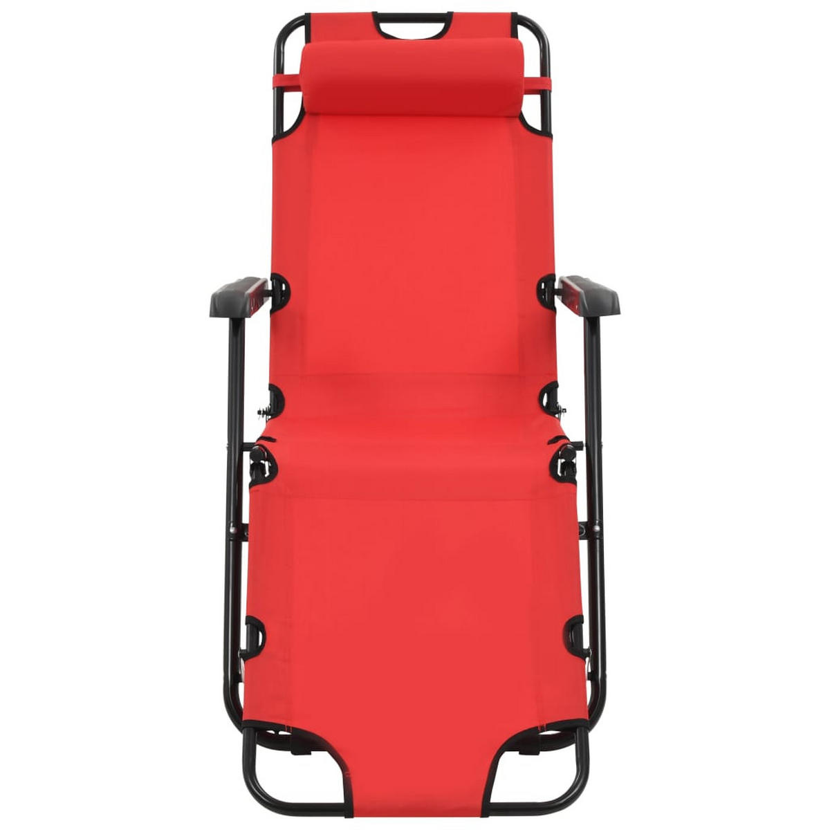 KLAPPBARE Sonnenliegen 2 Stk. mit Fußablage Rot - Rot, Textil (61/89/138cm) - furnicato