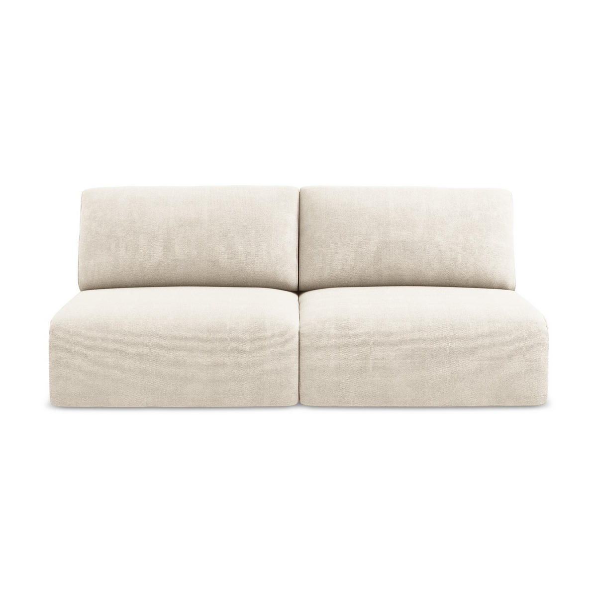 3-SITZER SOFA mit Schlaffunktion Chenille Stoff Beige - Beige/Creme, Kunststoff/Textil (216/79/102cm) - LaMiaSofa