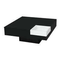 COUCHTISCH aus Spanplatte 72x72x30 cm in Schwarz mit LED-Beleuchtung - Schwarz, Holzwerkstoff (72/72/30cm) - Modfu