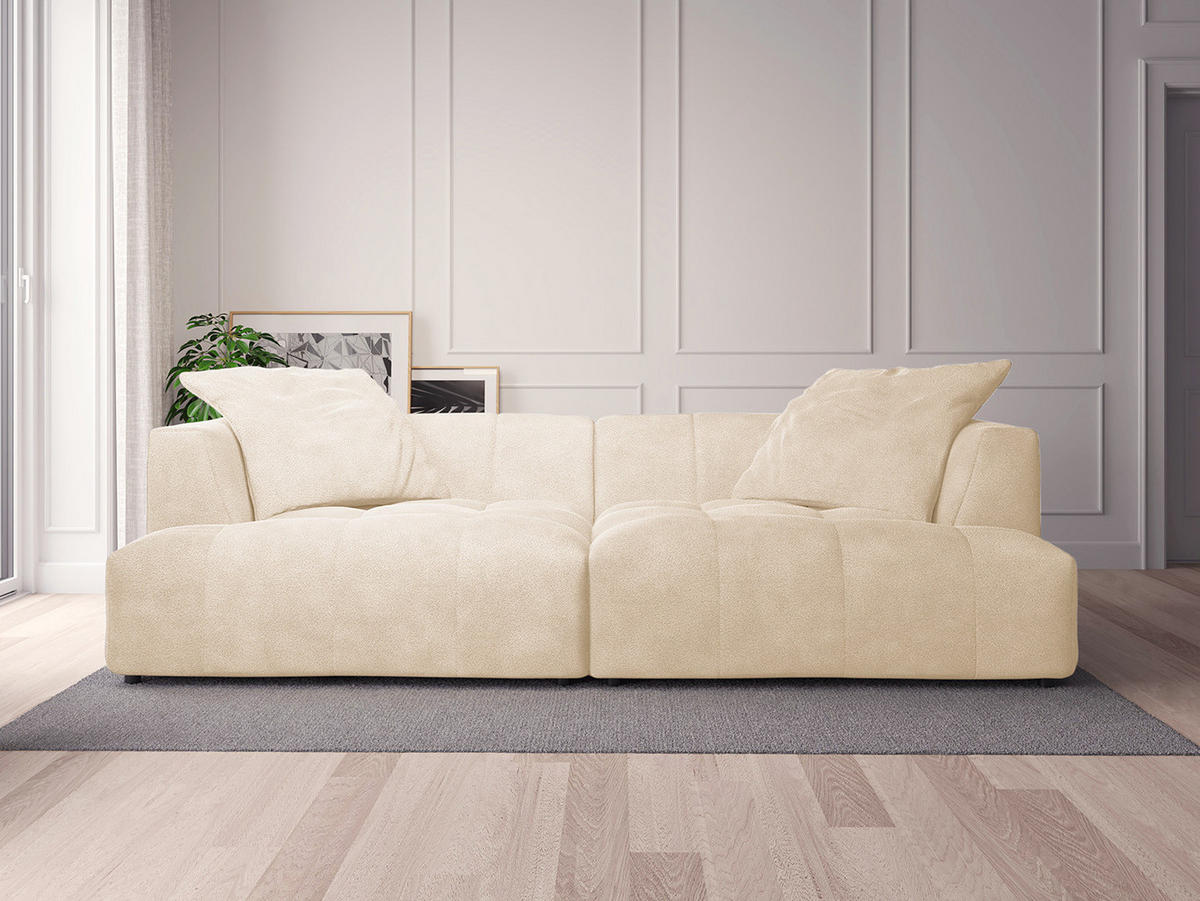 BIGSOFA - Beige/Schwarz, Holz/Kunststoff (272/70/126cm) - home24