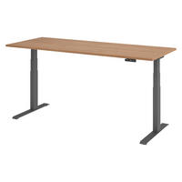SCHREIBTISCH elektrisch XDKB 80/200/74 cm in Nussbaumfarben/Graphitfarben - Nussbaumfarben/Graphitfarben, Holzwerkstoff (80/200/74cm) - bümö