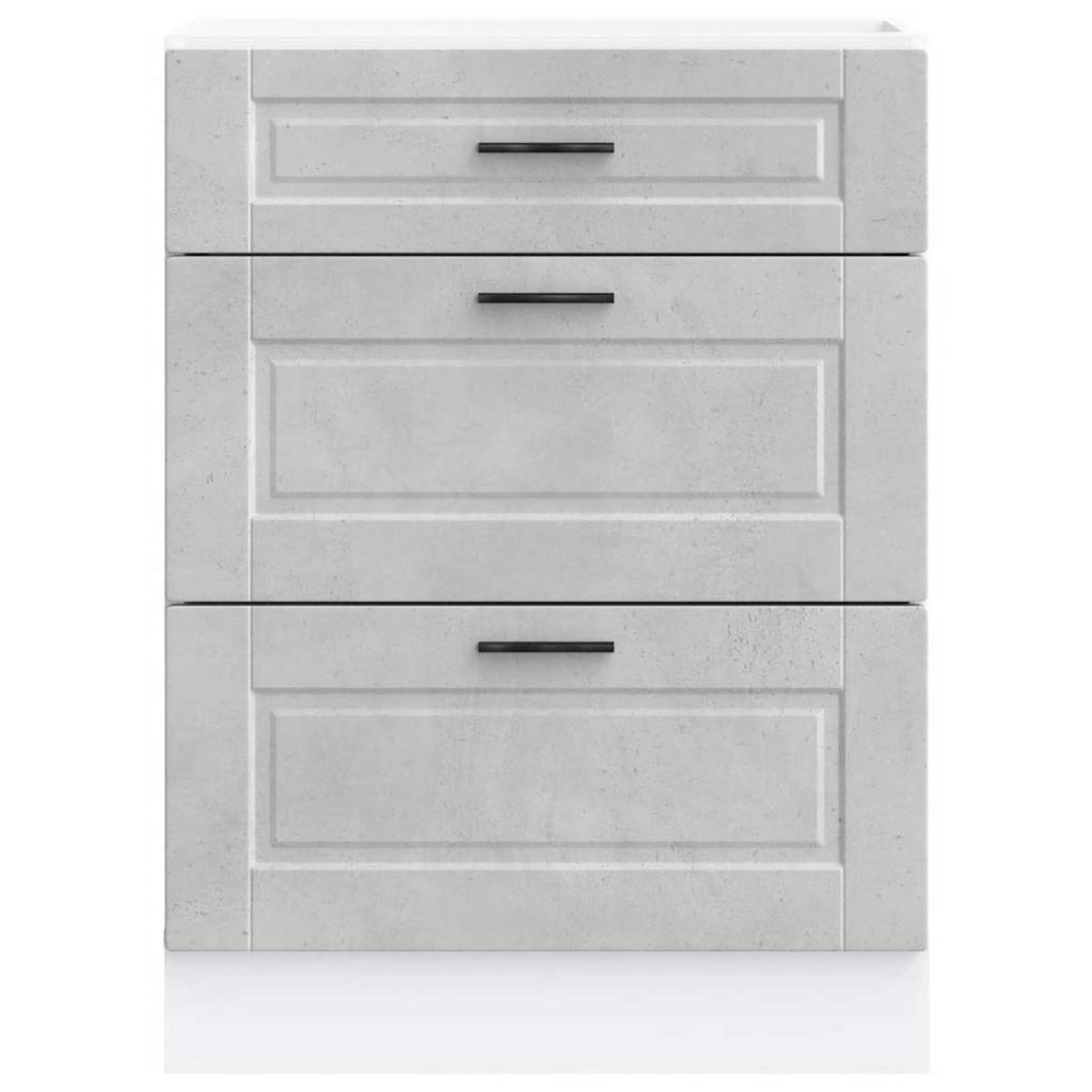 KÜCHENUNTERSCHRANK Porto Betongrau Holzwerkstoff - Grau, Holzwerkstoff (46/81.5/60cm) - vidaXL