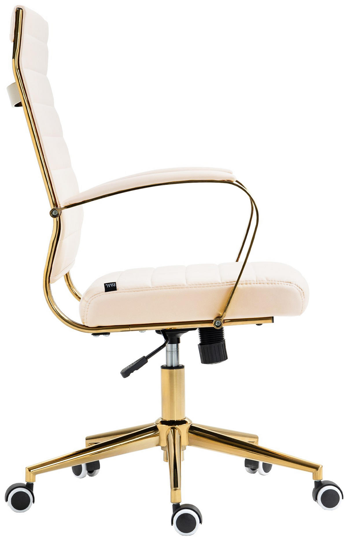 BÜROSTUHL Vantor Kunstleder creme - Goldfarben/Creme, Metall (57/109/59cm) - TPFLiving