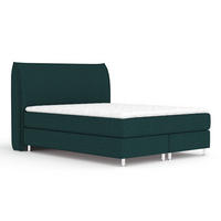 BOXSPRINGBETT Chermin Grün 160/200 cm mit Latex-Topper - Silberfarben/Grün, Holz/Holzwerkstoff (160/200cm) - Maison de Reve