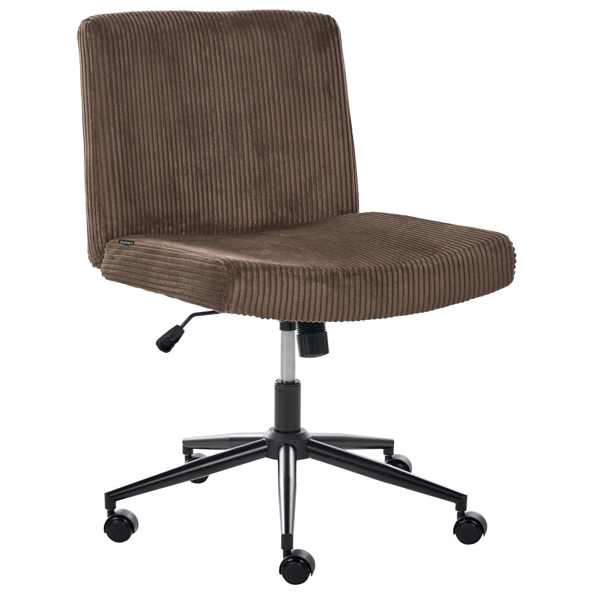 SCHREIBTISCHSTUHL Cord Dunkelbraun Geddes - Dunkelbraun, Textil (59/85/71cm) - Beliani