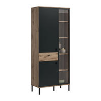 STAURAUMVITRINE Chess schwarz 83/41/198 cm - Braun, Holzwerkstoff (83/198/41cm) - Xonox