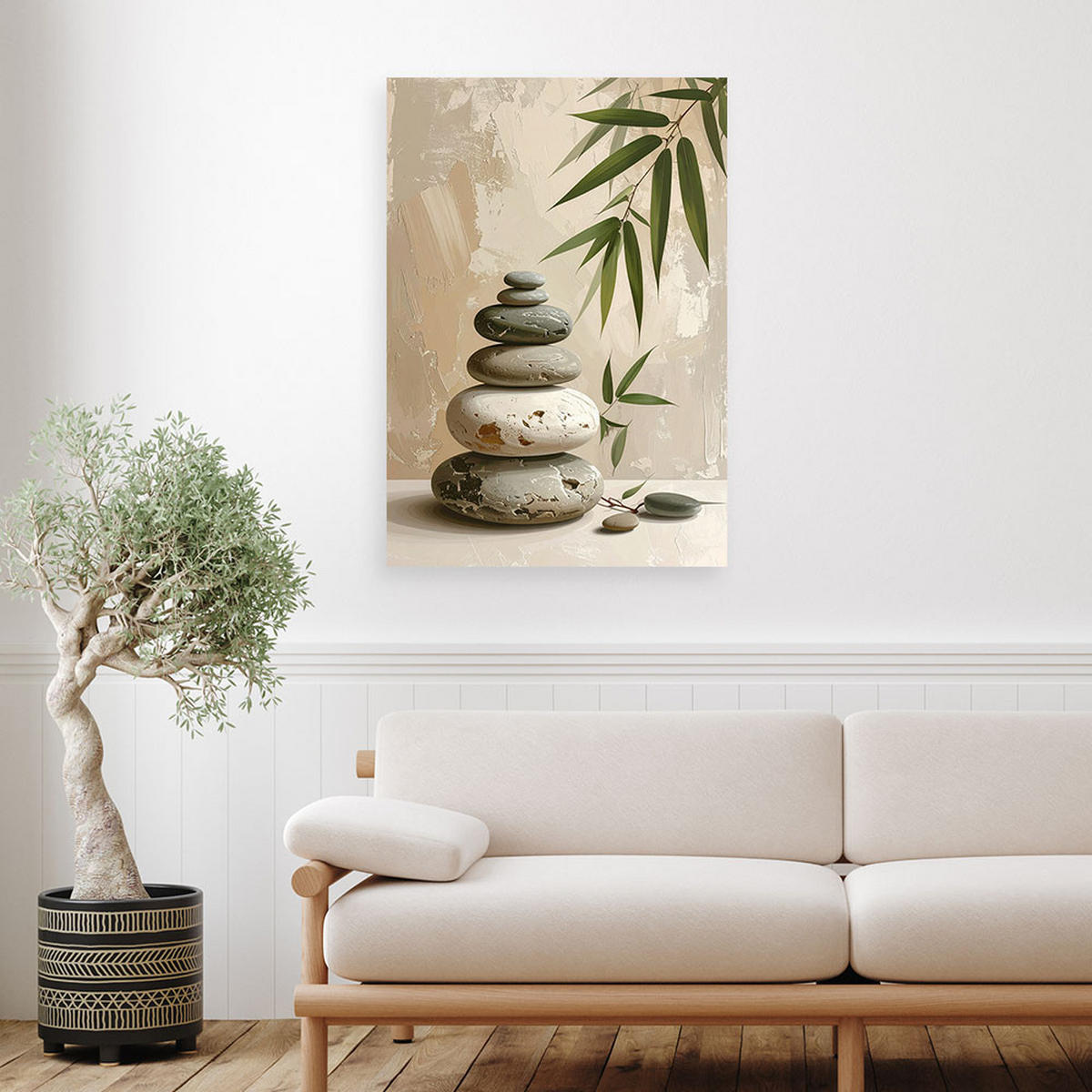 LEINWANDBILD Zen und Orientalisch 80x120cm - Beige, Textil (80/120cm) - Feeby