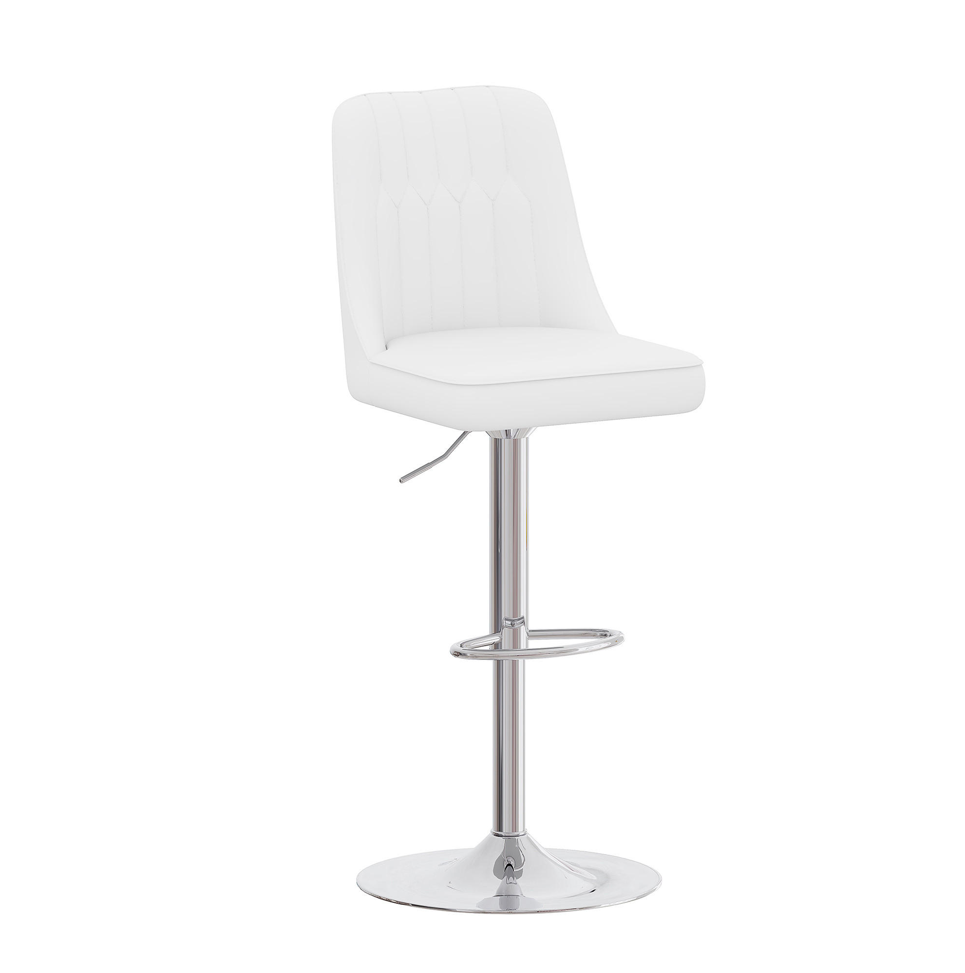 BARHOCKER höhenverstellbar & 360° drehbar 2er-Set Weiß/Silber - Silberfarben, Metall (44/117.5/44cm) - Meubliv