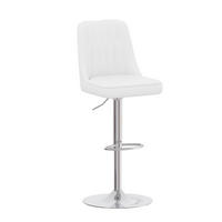 BARHOCKER höhenverstellbar & 360° drehbar 2er-Set Weiß/Silber - Silberfarben, Metall (44/117.5/44cm) - Meubliv