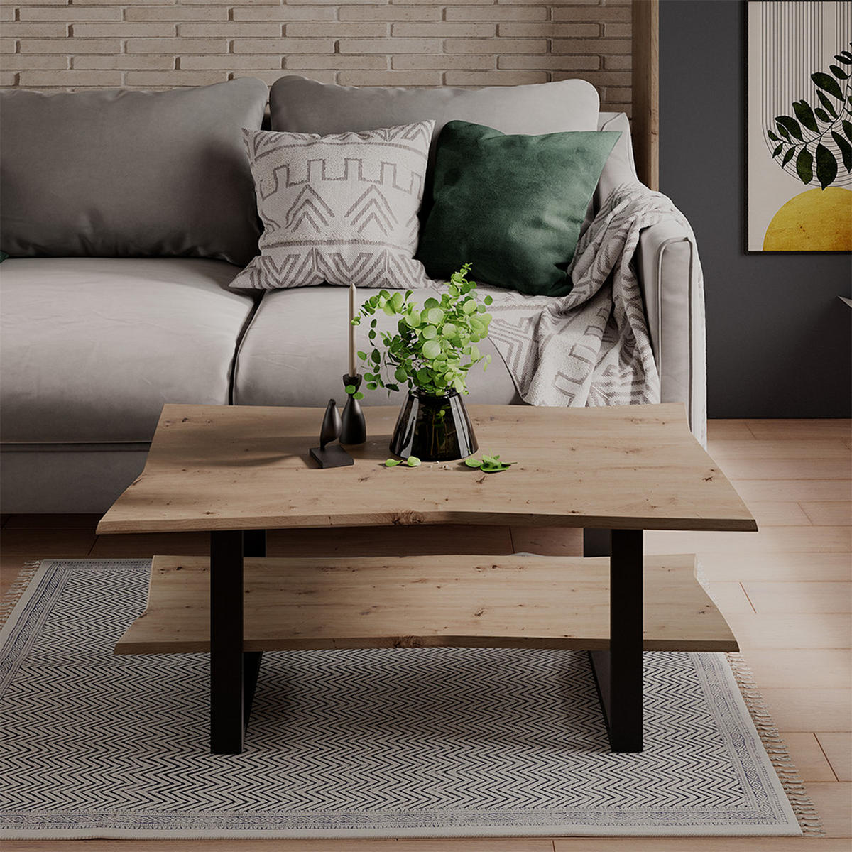 KONFERENČNÍ STŮL Yan Artisan - světle šedá, kompozitní dřevo (60/100/40cm) - Vicco