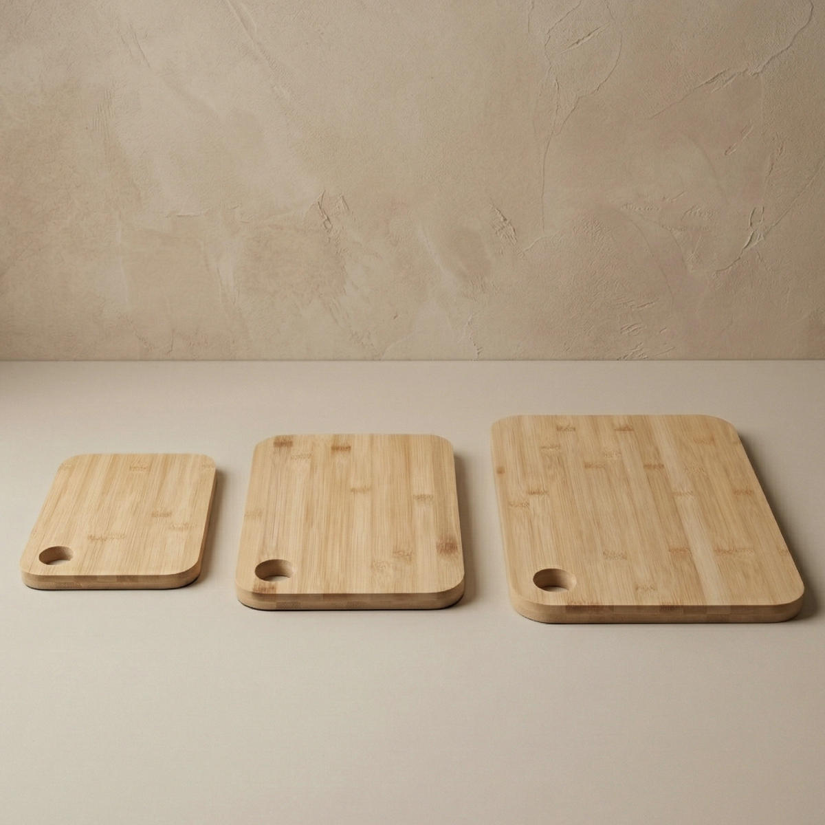 SCHNEIDEBRETT-SET Tris Bambus 3er-Set - Beige, Naturmaterialien (29/38cm) - AROMELIO