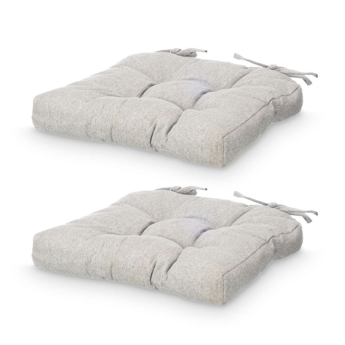 STUHLKISSEN Steppung 40/40 cm 2er Set - Hellgrau, Textil (40cm) - Giftdecor