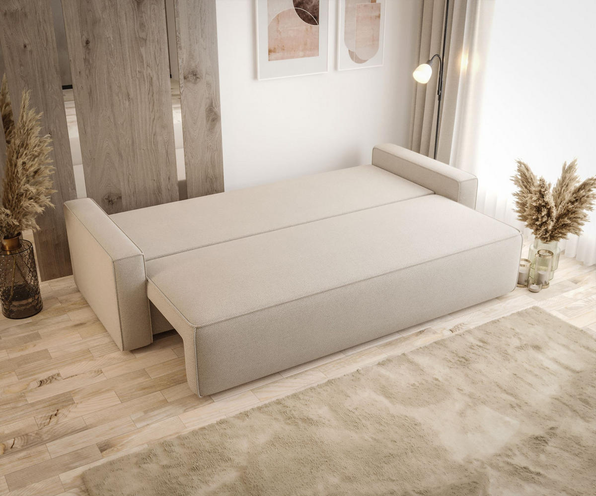 SOFA mit Schlaffunktion SAVIO Quelle 37 - Dunkelgrün, Textil (232/90/90cm) - Bedante