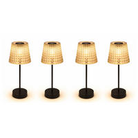 SOLARLEUCHTE LED Kunststoff rauchfarben Tischlampe, 4er Set - Schwarz, Kunststoff (12.5/12.5/29cm) - Globo Lighting