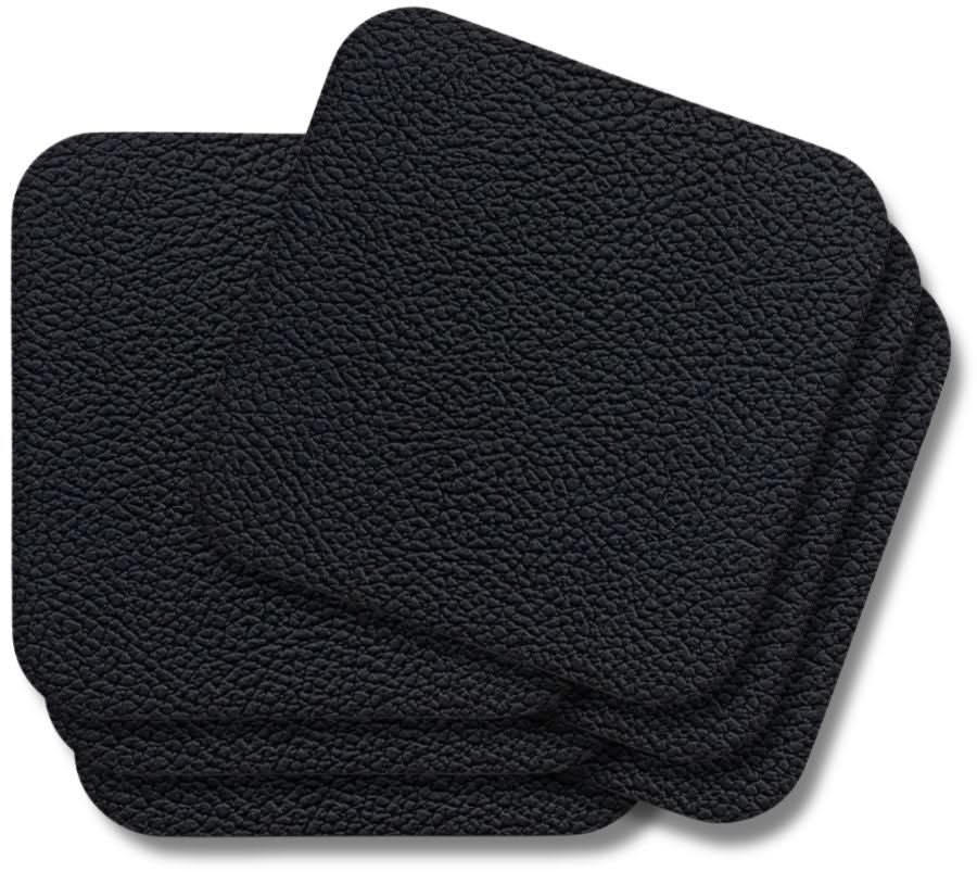 COOKINGLIFE Untersetzer - Veganes Leder - Schwarz - 10 x 10 cm - 6 Stück - Schwarz, Kunststoff (10/10cm) - Cookinglife