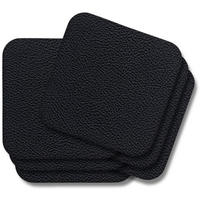 COOKINGLIFE Untersetzer - Veganes Leder - Schwarz - 10 x 10 cm - 6 Stück - Schwarz, Kunststoff (10/10cm) - Cookinglife