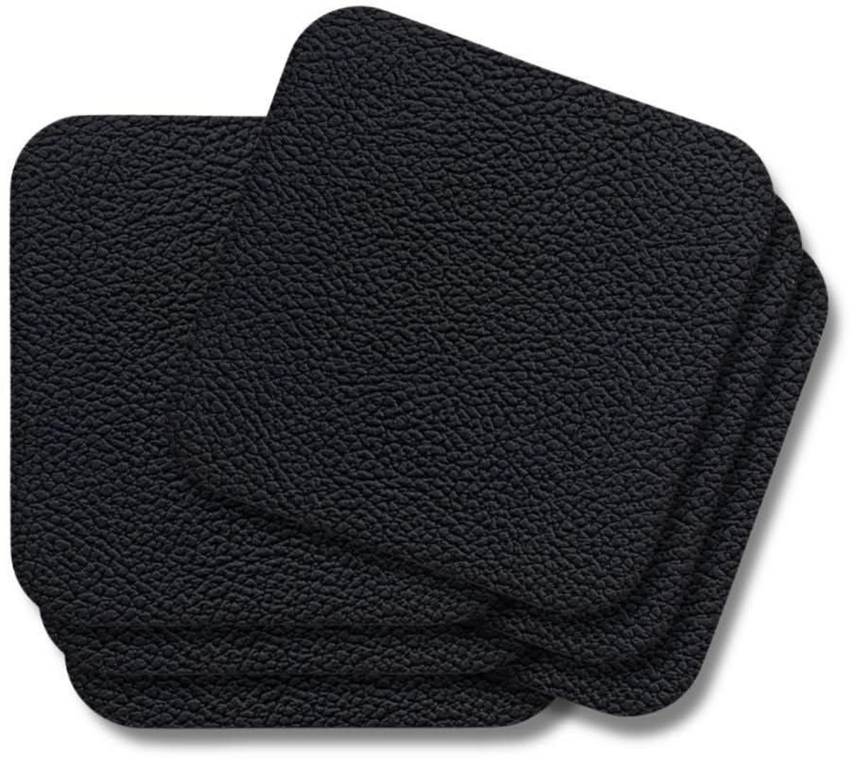 COOKINGLIFE Untersetzer - Veganes Leder - Schwarz - 10 x 10 cm - 6 Stück - Schwarz, Kunststoff (10/10cm) - Cookinglife
