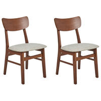 ESSZIMMERSTUHL 2er-Set Holz Braun/Beige Anoka - Beige, Holz (45/80/50cm) - Beliani