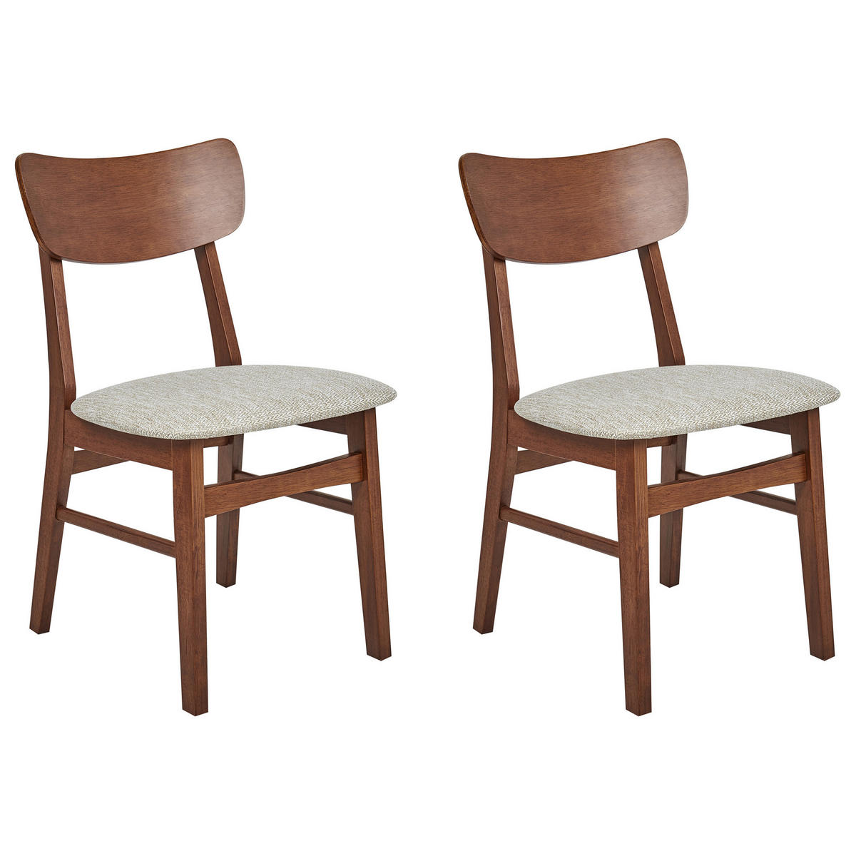 ESSZIMMERSTUHL 2er-Set Holz Braun/Beige Anoka - Beige, Holz (45/80/50cm) - Beliani