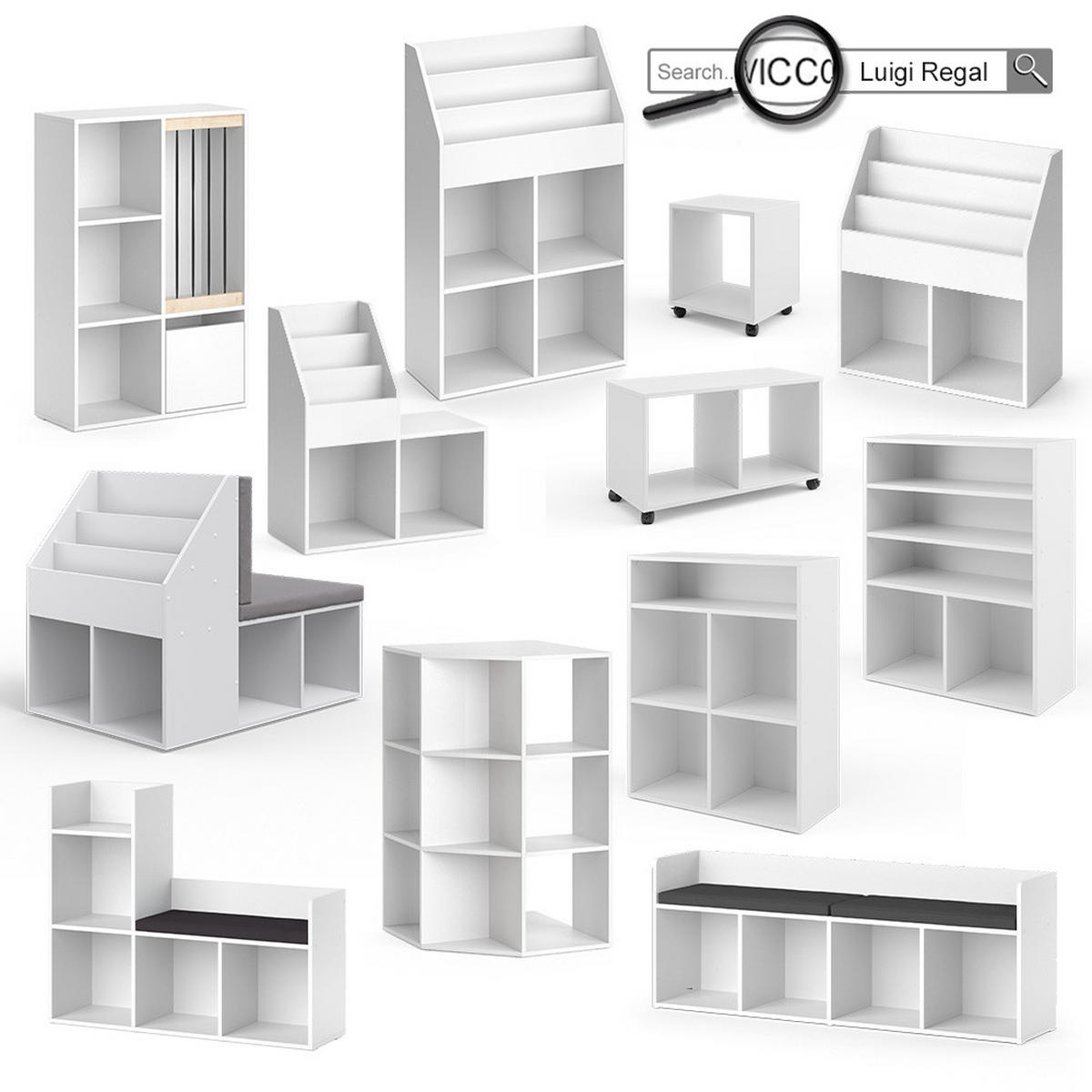 DĚTSKÁ POLICE Luigi Bílá - bílá, kompozitní dřevo (142.4/53.4/31cm) - Vicco