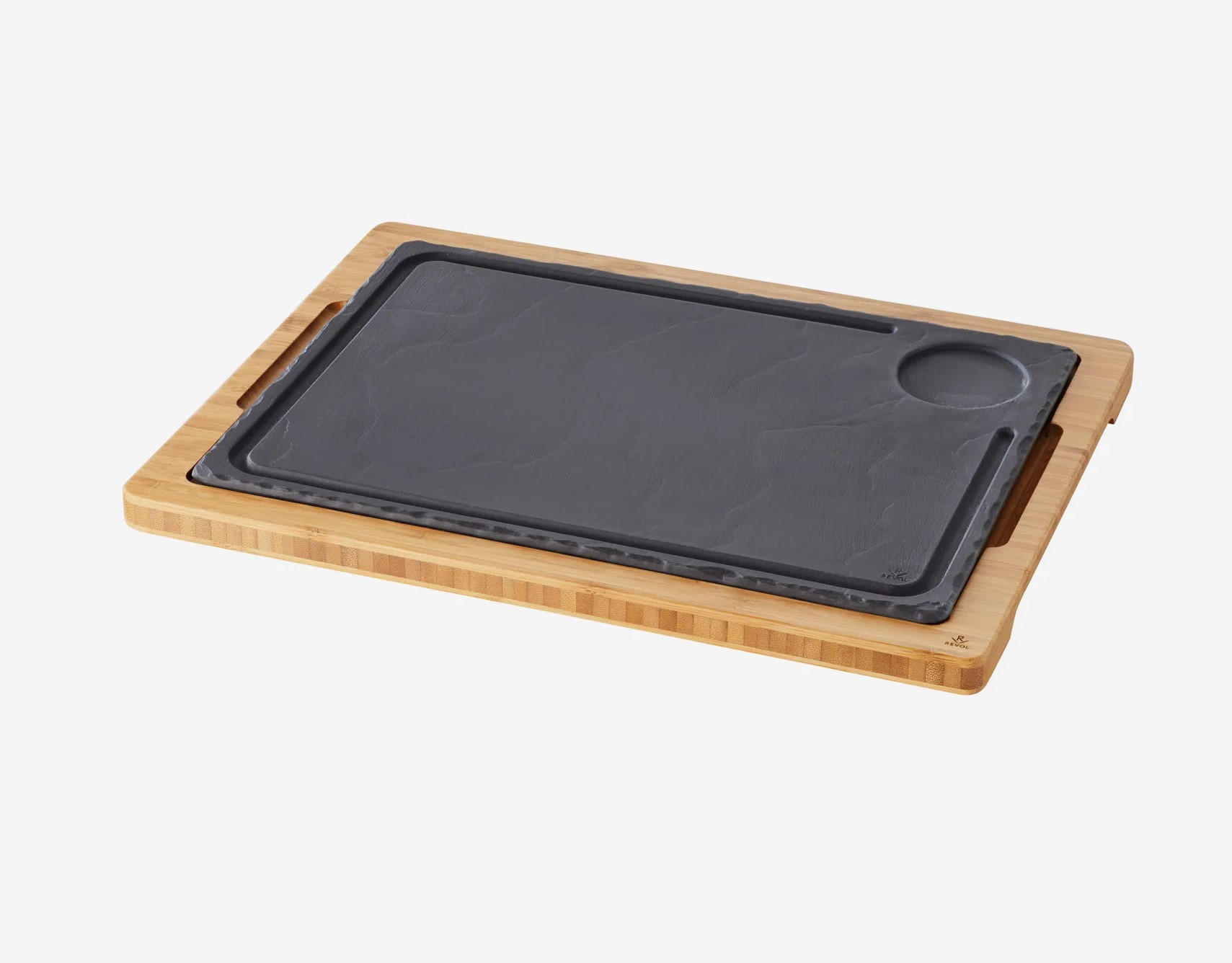 HOLZTABLETT 37,5 x 28 cm FÜR STEAKTELLER 33 x 24 cm Bambus - Braun, Keramik (37.5/28/2cm) - Revol Porcelaine France