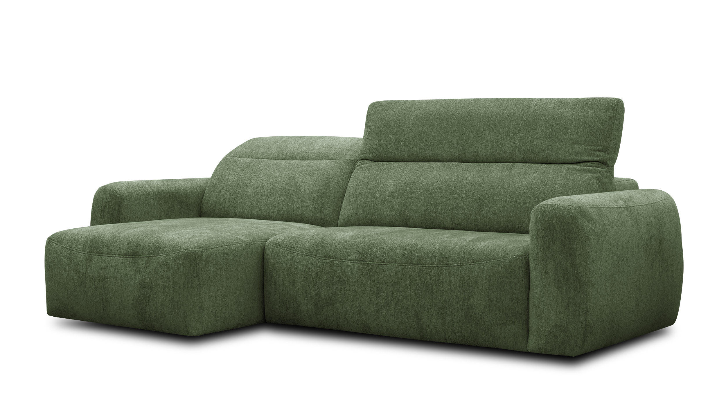 ECKSOFA NERO 4-Sitzer, dunkelgrün - Dunkelgrün/Schwarz, Holz/Textil (272/81/159cm) - Courtois Laville