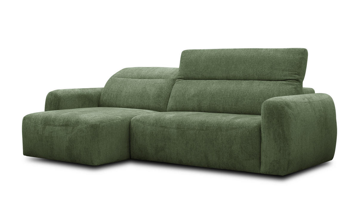 ECKSOFA NERO 4-Sitzer, dunkelgrün - Dunkelgrün/Schwarz, Holz/Textil (272/81/159cm) - Courtois Laville