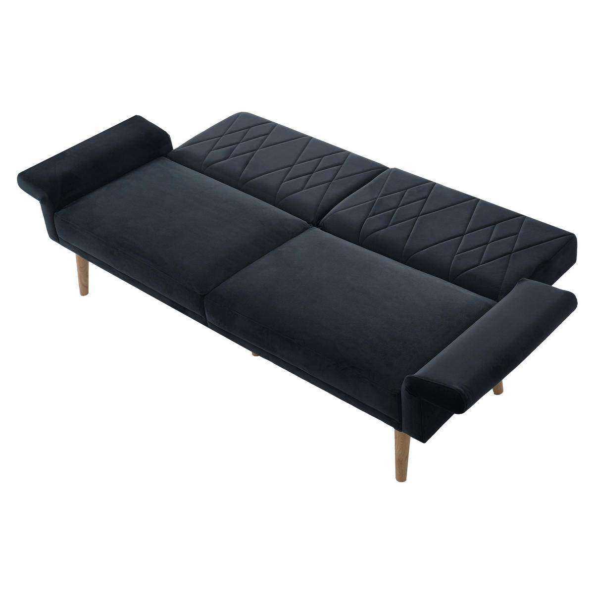 SCHLAFSOFA mit verstellbaren Rückenlehnen und Armlehnen - Dunkelblau, Holzwerkstoff/Textil (75/82/180cm) - Urban Meuble