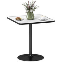 ESSTISCH Weiß Marmoroptik Rundgestell 70/70/76 cm - Weiß, Holz (70/70/76cm) - PANGIVO