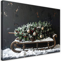 LEINWANDBILD Weihnachten 100x70cm - Schwarz, Textil (100/70cm) - Feeby