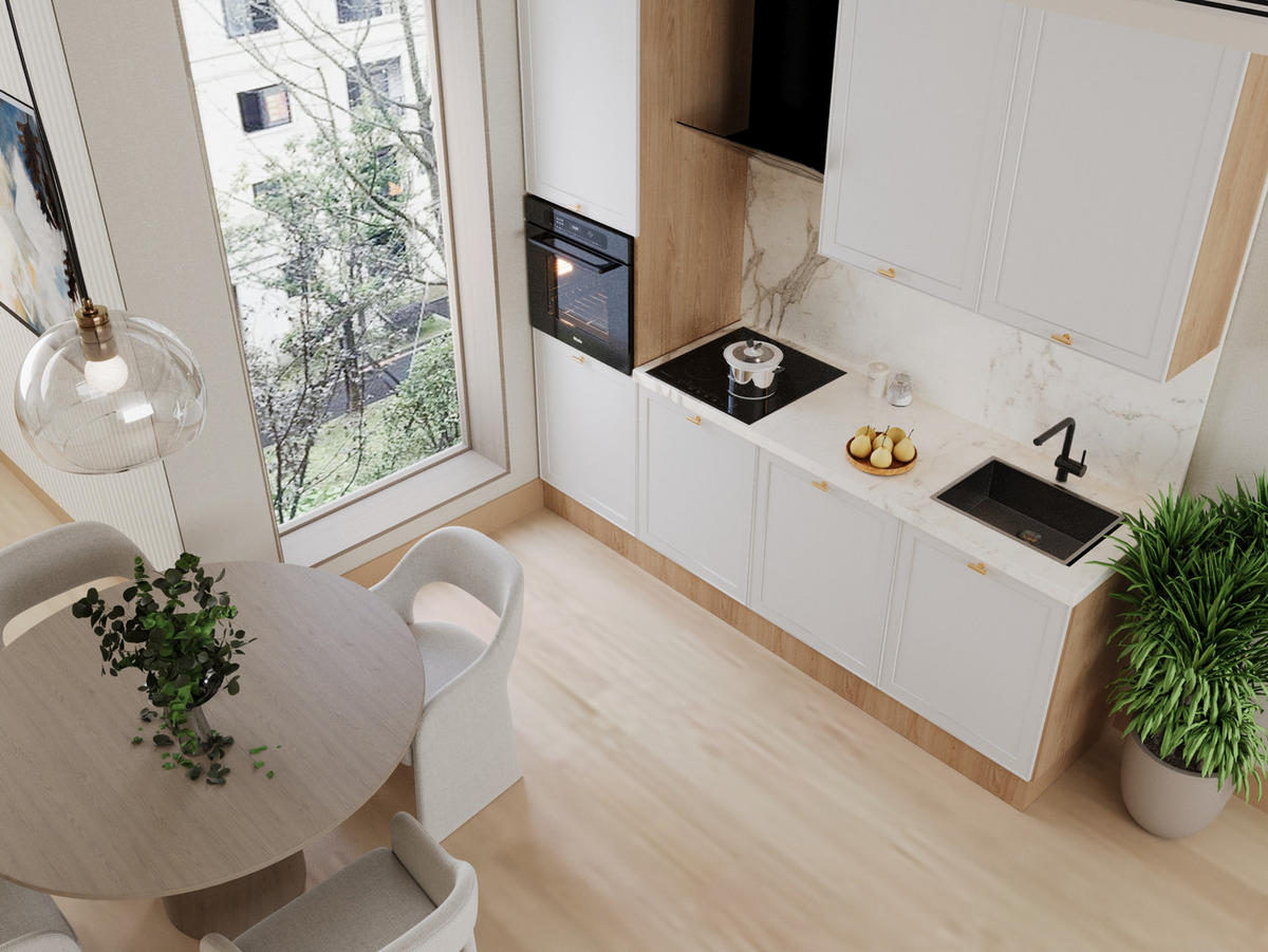 KÜCHENZEILE 240 cm Livaro – KU-S33 – Weiß / Sonoma Eiche - Weiß/Sonoma Eiche, Holzwerkstoff (240/247/60cm) - hi-markt