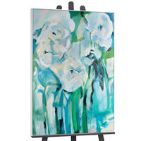 GEMÄLDE Florale Abstraktion Schattenfugenrahmen Weiß 180x120 cm - Weiß, Holz (180/120cm) - YS-art gallery