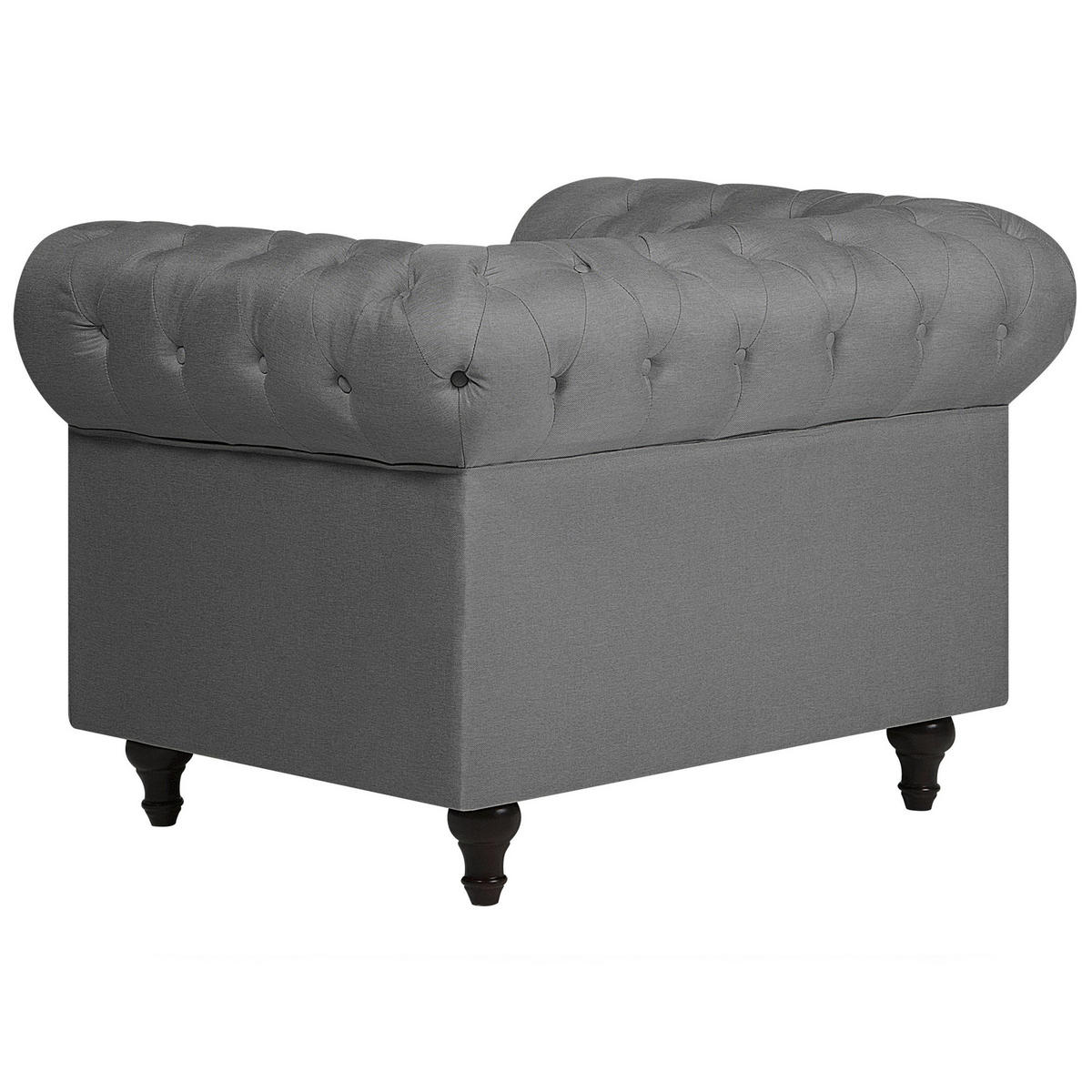 4-SITZER SOFA SET Polyester Hellgrau Chesterfield - Grau, Textil (222/79/85cm) - Beliani