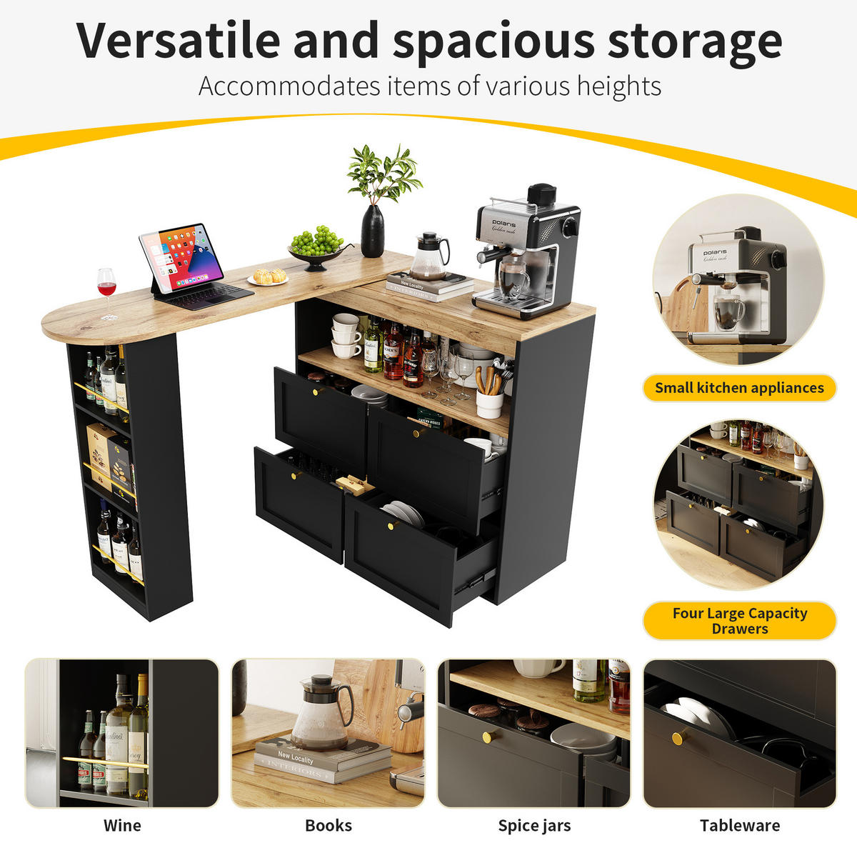 HOCHBETT 140/200 cm Schwarz aus Metall mit Schreibtisch und Kleiderschrank - Schwarz, Metall (140/200cm) - OKMYHOME