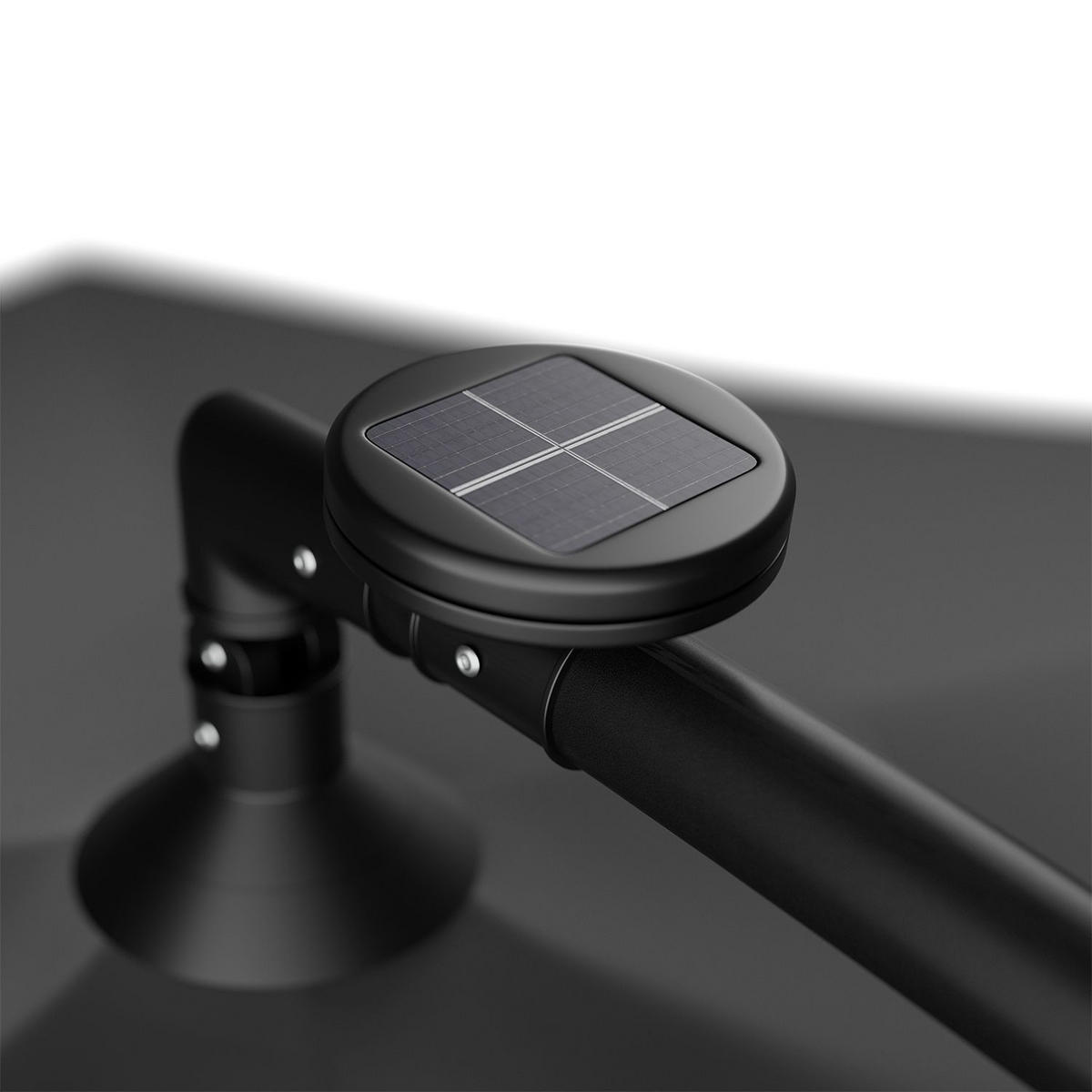AMPELSCHIRM Brazil dunkelgrau 3,5m mit LED, Kurbel und Standfuß - Dunkelgrau, Metall (330/330cm) - Juskys